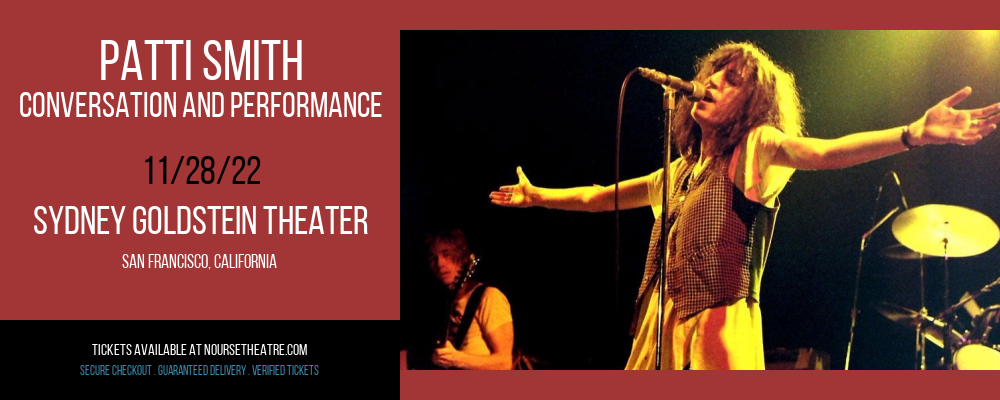 Patti Smith - Conversation and Performance at Sydney Goldstein Theater tickets Patti Smith - Conversation and Performance at Sydney Goldstein Theater